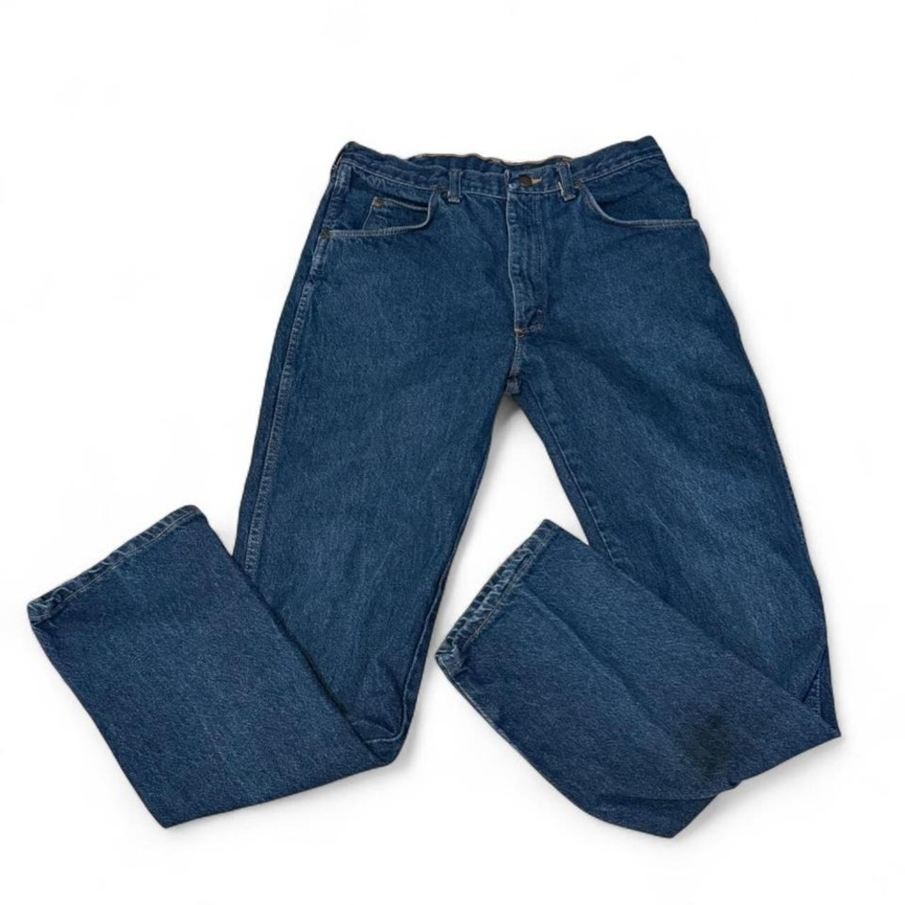 Wrangler Jeans Dark Wash 34x32 Vintage 90s Western Workwear Made in USA